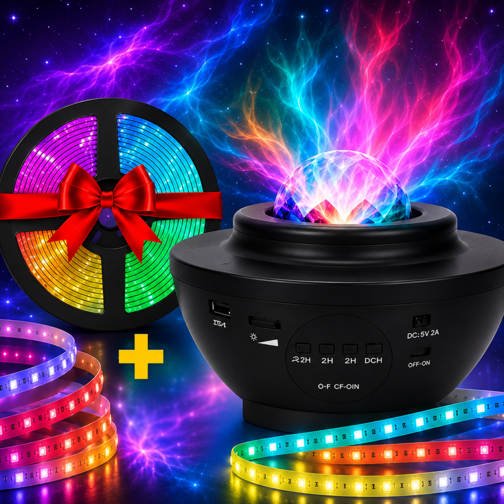 مصباح عرض النجوم والمجرة مع شريط إضاءة RGB